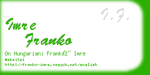 imre franko business card